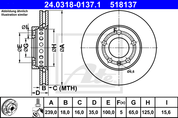 Disc frana 24.0318-0137.1 ATE