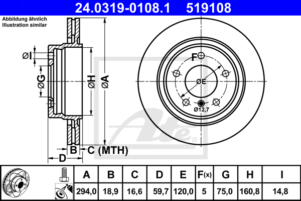 Disc frana 24.0319-0108.1 ATE