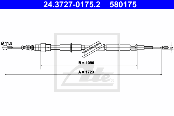 Cablu, frana de parcare 24.3727-0175.2 ATE