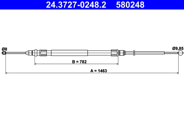 Cablu, frana de parcare 24.3727-0248.2 ATE