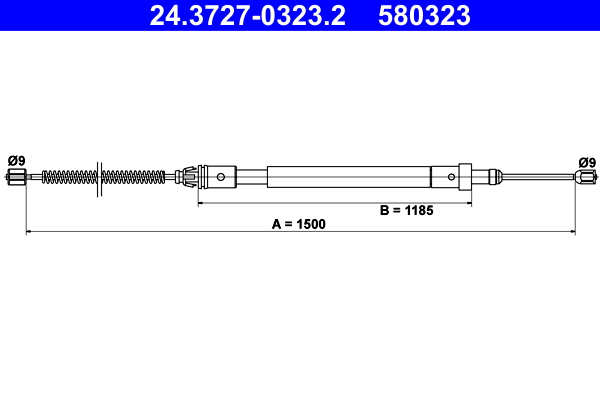 Cablu, frana de parcare 24.3727-0323.2 ATE