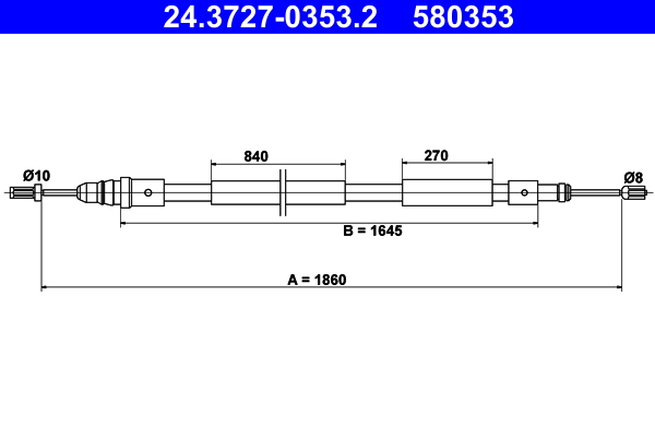 Cablu, frana de parcare 24.3727-0353.2 ATE