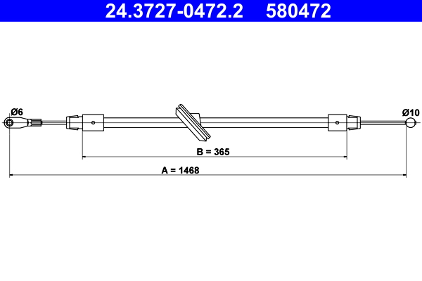 Cablu, frana de parcare 24.3727-0472.2 ATE