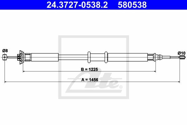 Cablu, frana de parcare 24.3727-0538.2 ATE