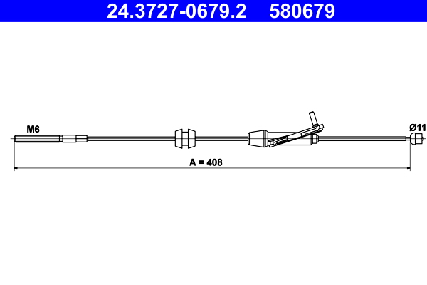 Cablu, frana de parcare 24.3727-0679.2 ATE