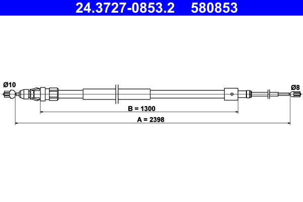 Cablu, frana de parcare 24.3727-0853.2 ATE