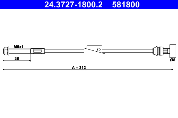 Cablu, frana de parcare 24.3727-1800.2 ATE
