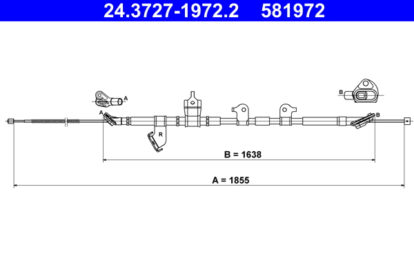 Cablu, frana de parcare 24.3727-1972.2 ATE