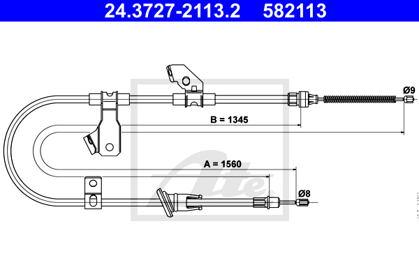 Cablu, frana de parcare 24.3727-2113.2 ATE