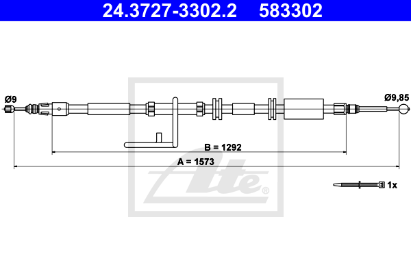 Cablu, frana de parcare 24.3727-3302.2 ATE