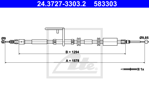 Cablu, frana de parcare 24.3727-3303.2 ATE