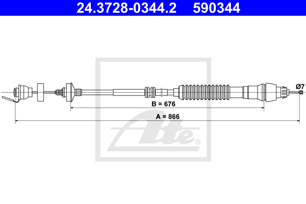 Cablu ambreiaj 24.3728-0344.2 ATE