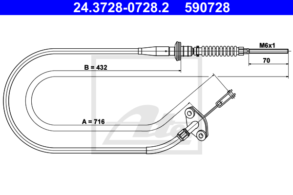 Cablu ambreiaj 24.3728-0728.2 ATE