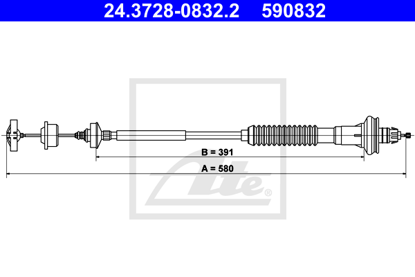 Cablu ambreiaj 24.3728-0832.2 ATE