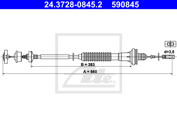 Cablu ambreiaj 24.3728-0845.2 ATE