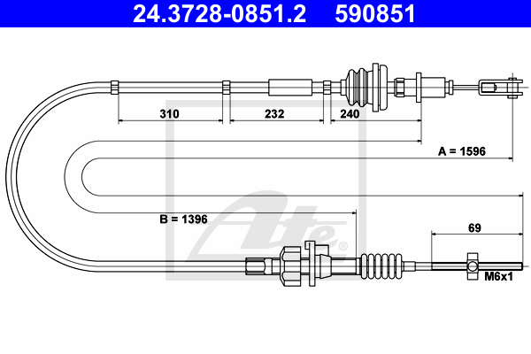 Cablu ambreiaj 24.3728-0851.2 ATE