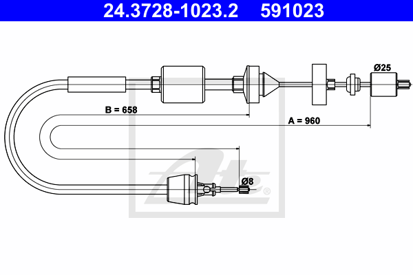 Cablu ambreiaj 24.3728-1023.2 ATE