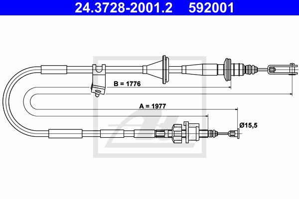 Cablu ambreiaj 24.3728-2001.2 ATE