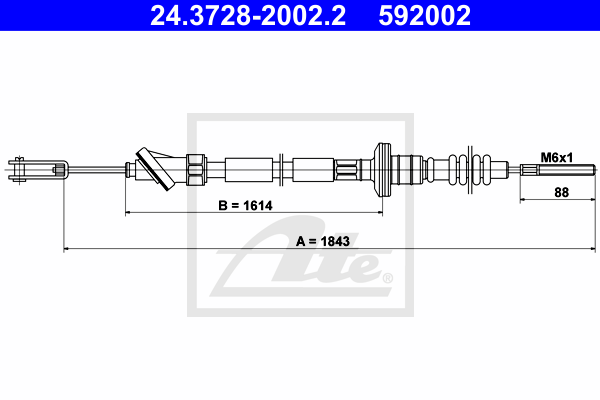 Cablu ambreiaj 24.3728-2002.2 ATE