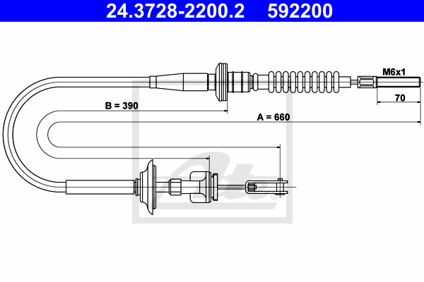 Cablu ambreiaj 24.3728-2200.2 ATE