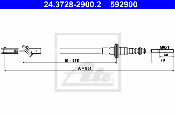 Cablu ambreiaj 24.3728-2900.2 ATE