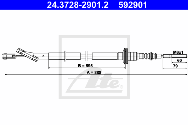 Cablu ambreiaj 24.3728-2901.2 ATE