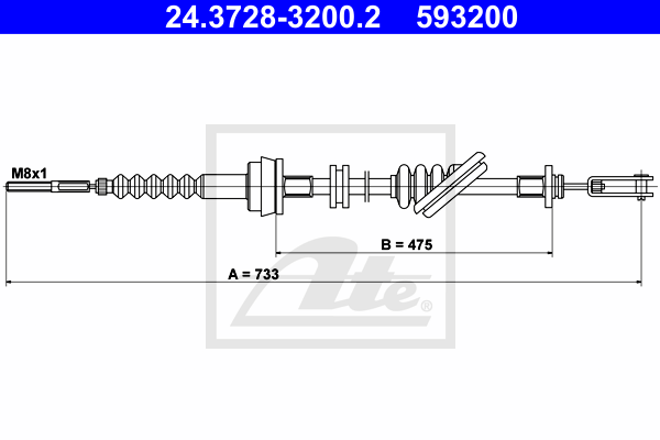 Cablu ambreiaj 24.3728-3200.2 ATE