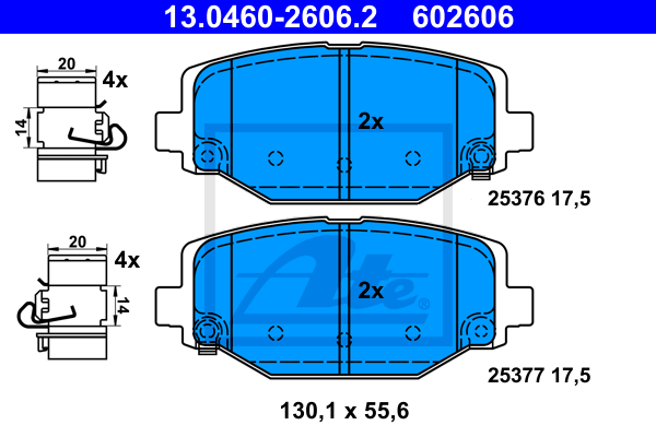 Set placute frana,frana disc 13.0460-2606.2 ATE