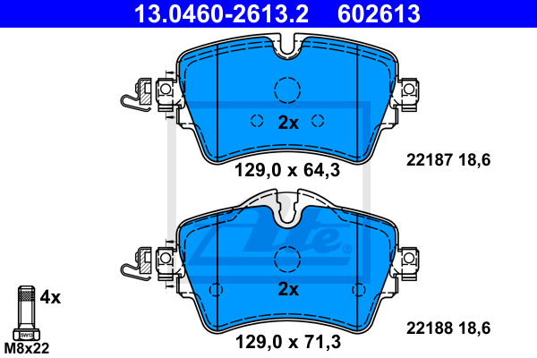 Set placute frana,frana disc 13.0460-2613.2 ATE