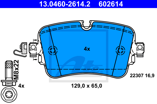 Set placute frana,frana disc 13.0460-2614.2 ATE