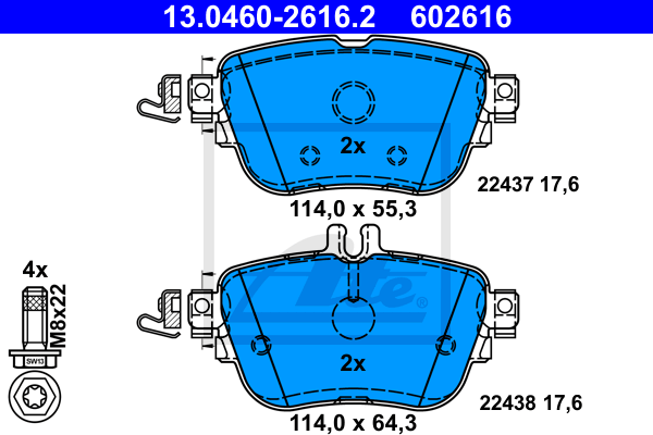 Set placute frana,frana disc 13.0460-2616.2 ATE