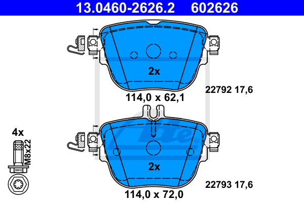 Set placute frana,frana disc 13.0460-2626.2 ATE