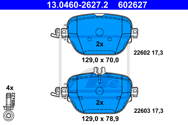 Set placute frana,frana disc 13.0460-2627.2 ATE