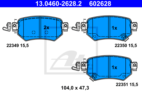 Set placute frana,frana disc 13.0460-2628.2 ATE