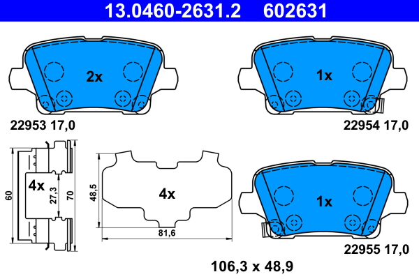 Set placute frana,frana disc 13.0460-2631.2 ATE