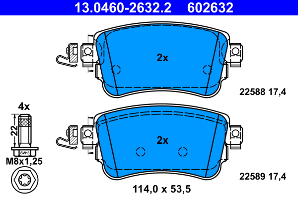 Set placute frana,frana disc 13.0460-2632.2 ATE