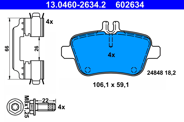 Set placute frana,frana disc 13.0460-2634.2 ATE