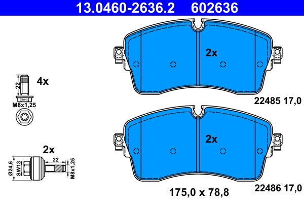 Set placute frana,frana disc 13.0460-2636.2 ATE