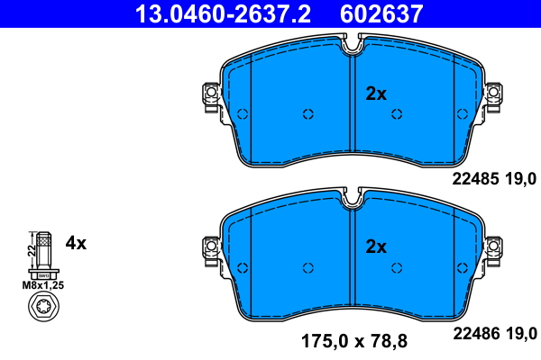 Set placute frana,frana disc 13.0460-2637.2 ATE