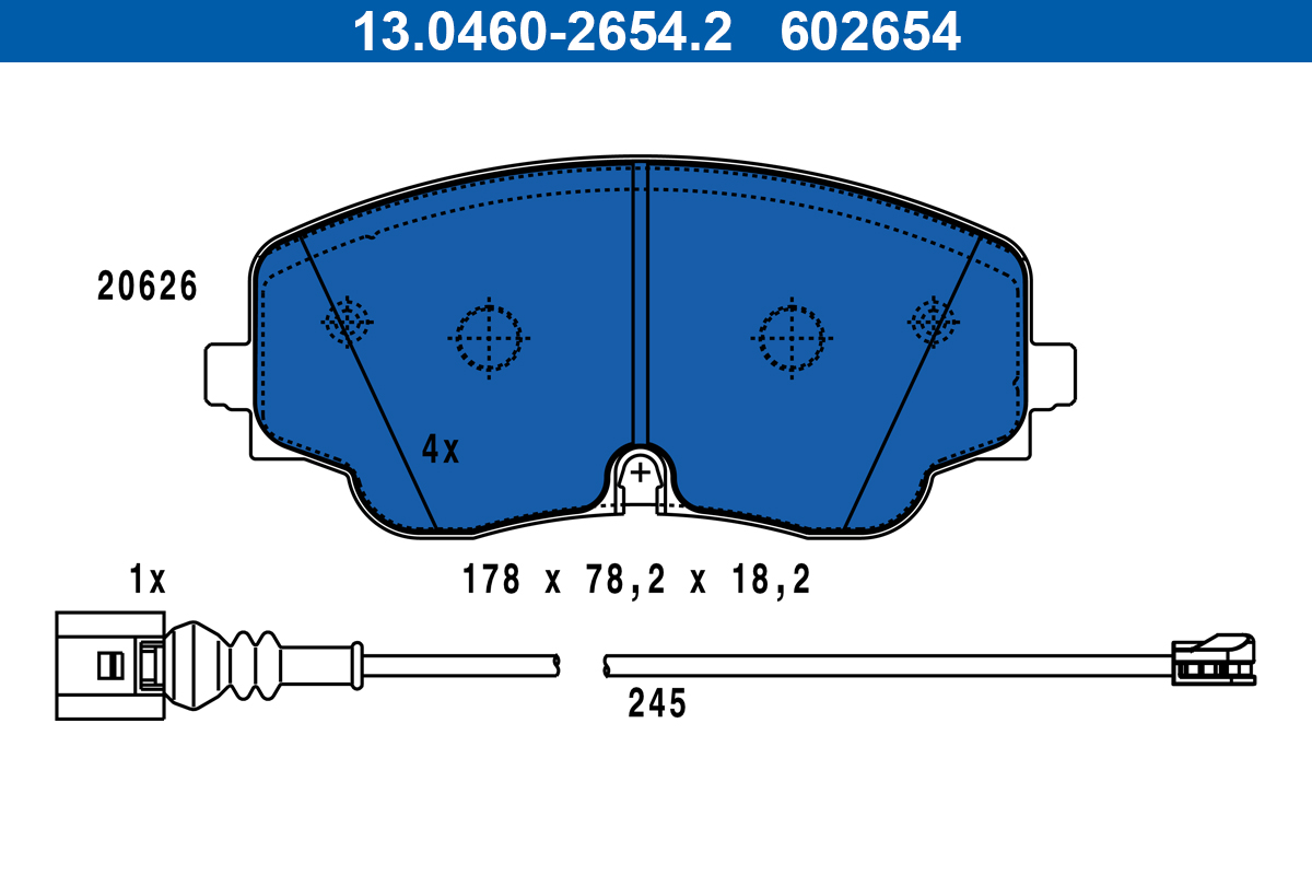 Set placute frana,frana disc 13.0460-2654.2 ATE