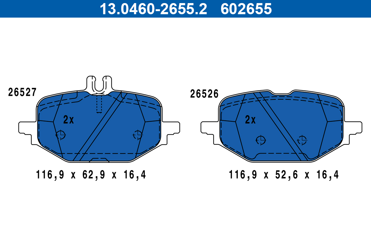 Set placute frana,frana disc 13.0460-2655.2 ATE