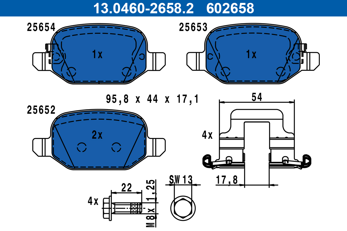 Set placute frana,frana disc 13.0460-2658.2 ATE