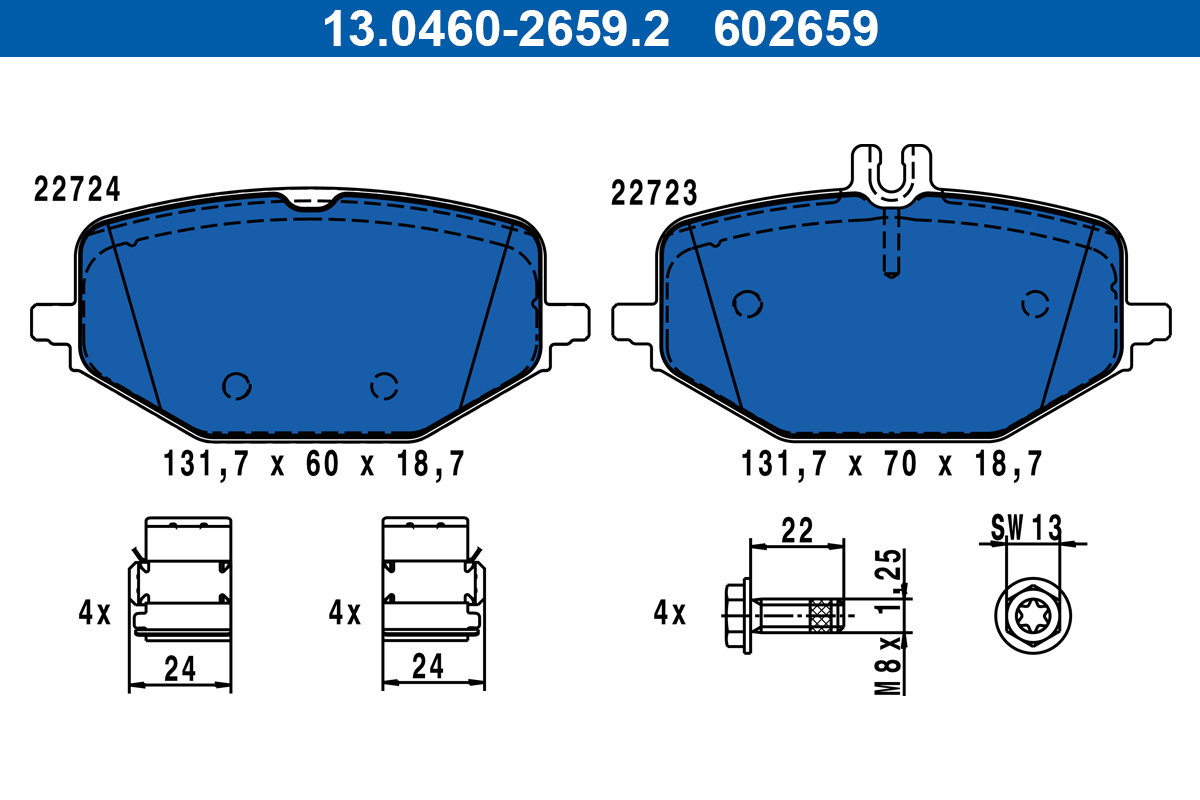 Set placute frana,frana disc 13.0460-2659.2 ATE