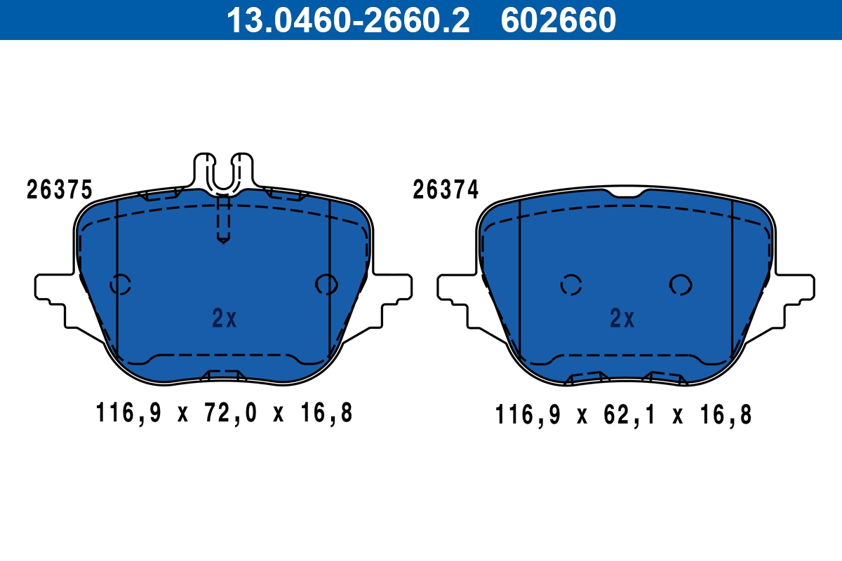 Set placute frana,frana disc 13.0460-2660.2 ATE