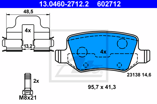 Set placute frana,frana disc 13.0460-2712.2 ATE