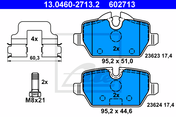 Set placute frana,frana disc 13.0460-2713.2 ATE