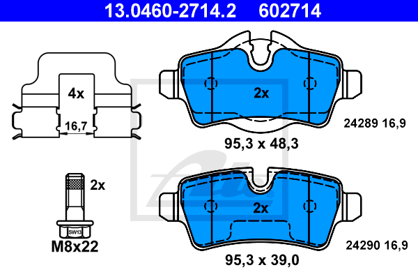 Set placute frana,frana disc 13.0460-2714.2 ATE