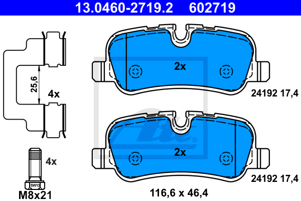 Set placute frana,frana disc 13.0460-2719.2 ATE