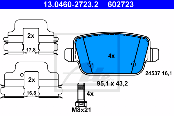 Set placute frana,frana disc 13.0460-2723.2 ATE