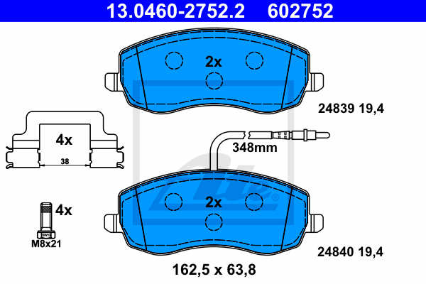 Set placute frana,frana disc 13.0460-2752.2 ATE